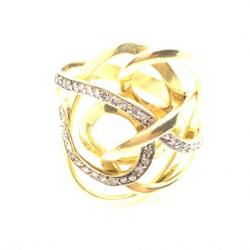 Anel em ouro amarelo 18k com diamantes - 2ANB0037